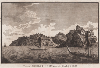 View of Resolution Bay, in the Marquesas